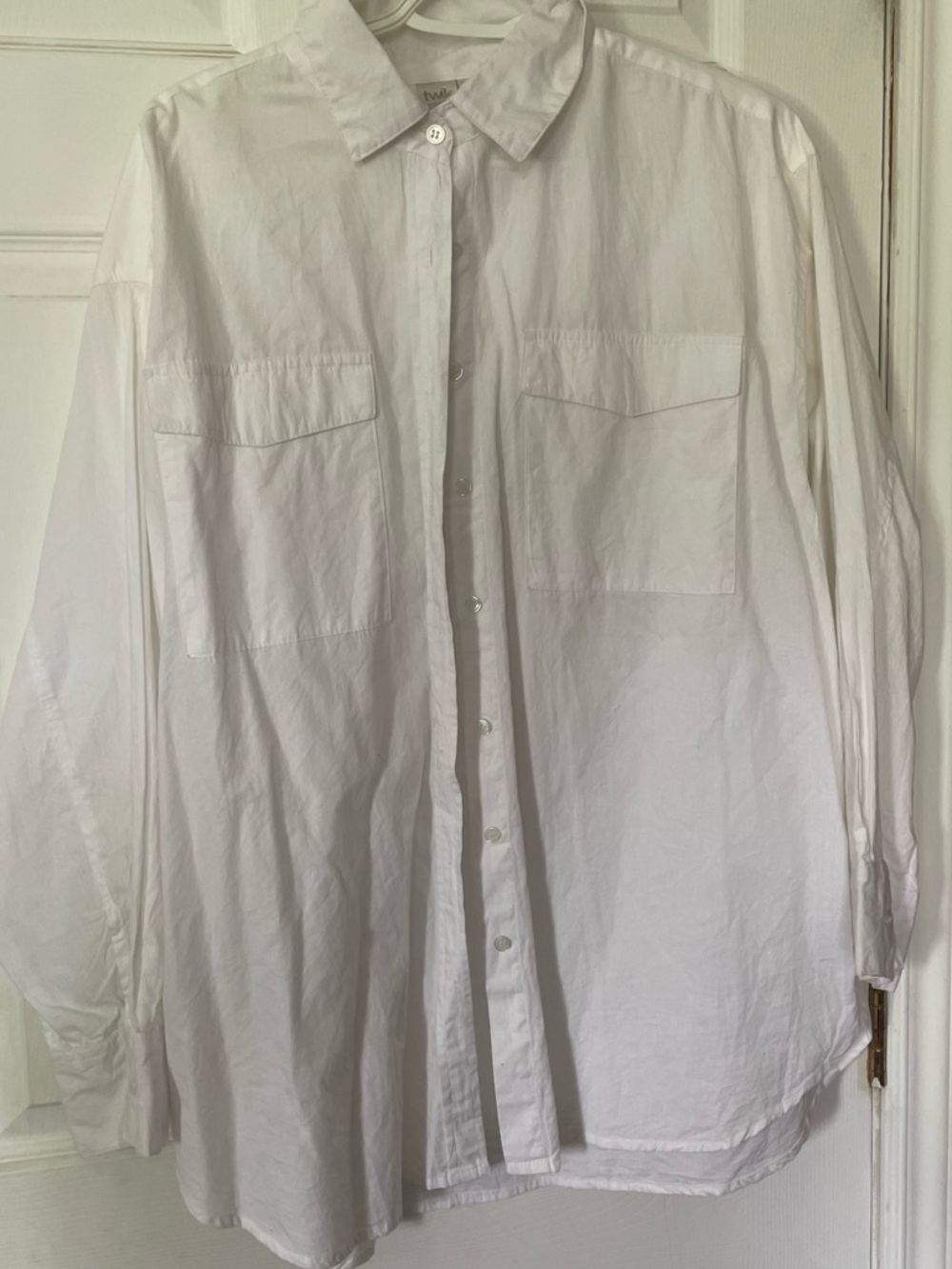 Simons White Oversized Button-Down Shirt